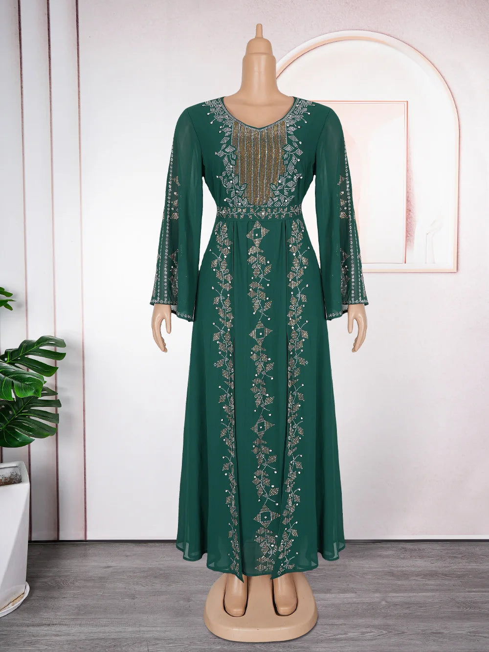 Maxy Muslim Women Diamonds Maxy Dress Evening Party Gown Dubai Abaya Turkey Kaftan Kebaya African Dresses Islam Jalabiya Caftan Robe