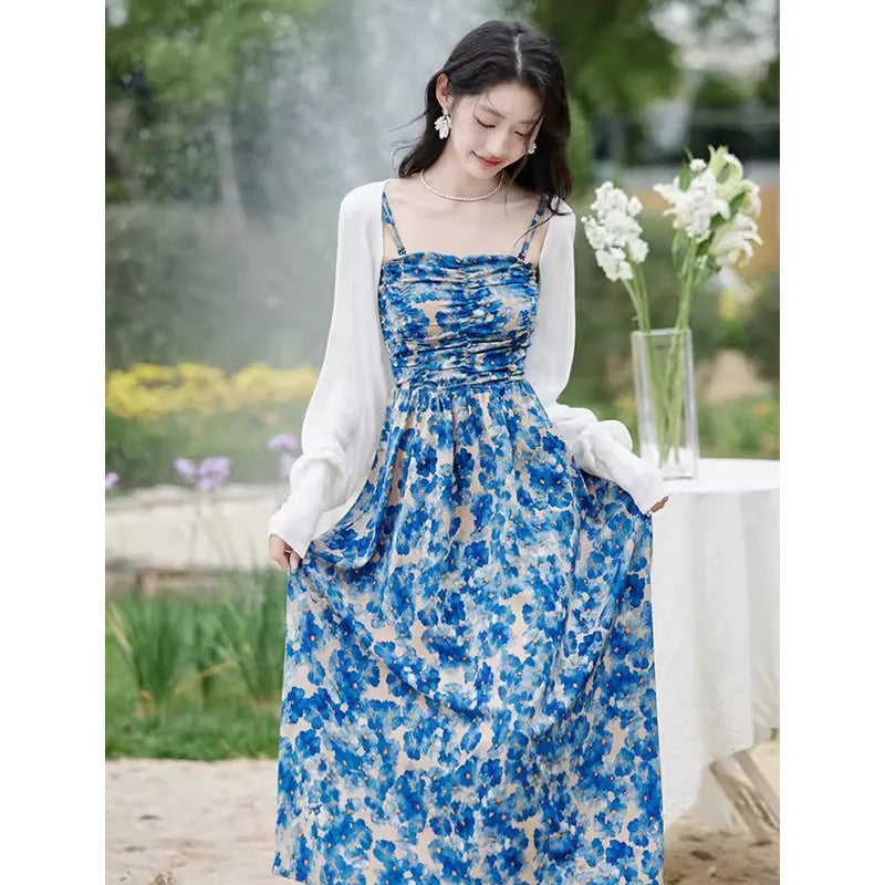 Maxy Vacation Look Mother and Daughter Floral Dress Mom and Baby Girls Resort Dresses Holiday Beach Momy and Me Clothing Women Robe