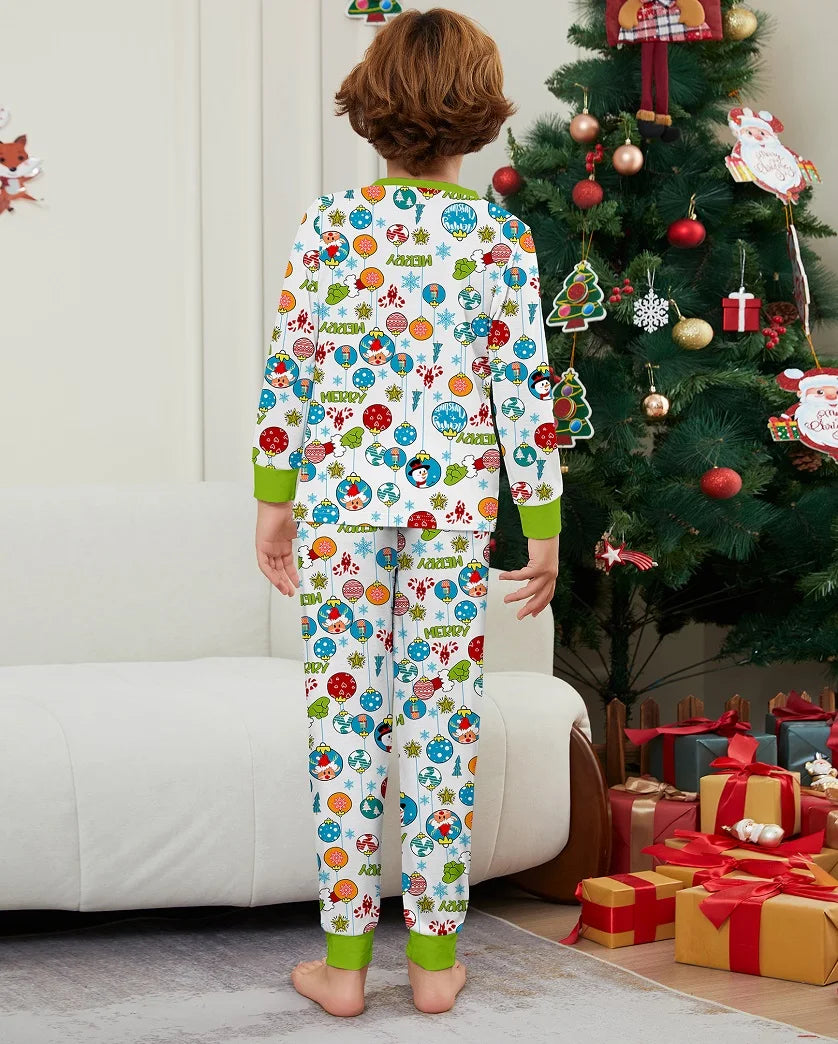 Maxy Christmas Matching Family Pajamas Merry Xmas Snowman Cartoon Pjs Adult Child Clothing Outfit Set Baby Jumpsuit+Dog Clothes