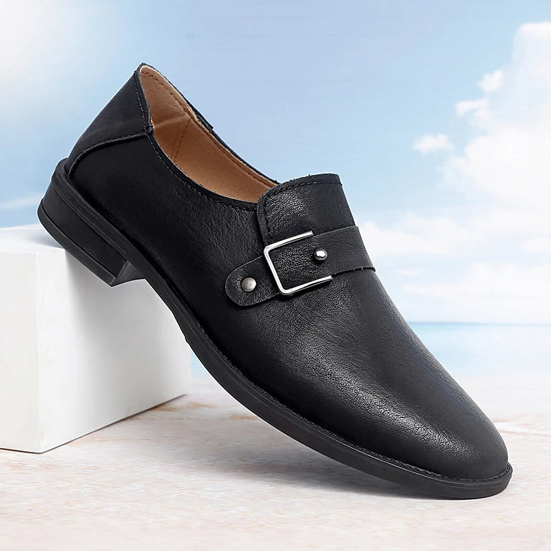 Visco Four Seasons New Men Business Formal Casual Personalized Luxury Youth Breathable Gentleman Commuting Fashion Single Shoes