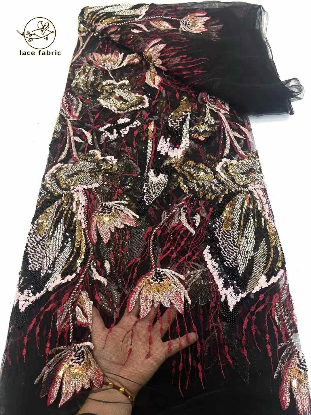 Maxy Lace Fabric High Quality Lace French Sequins Groom Embroidery Nigerian For Women Wedding Party Dress Fabric 5 Yards