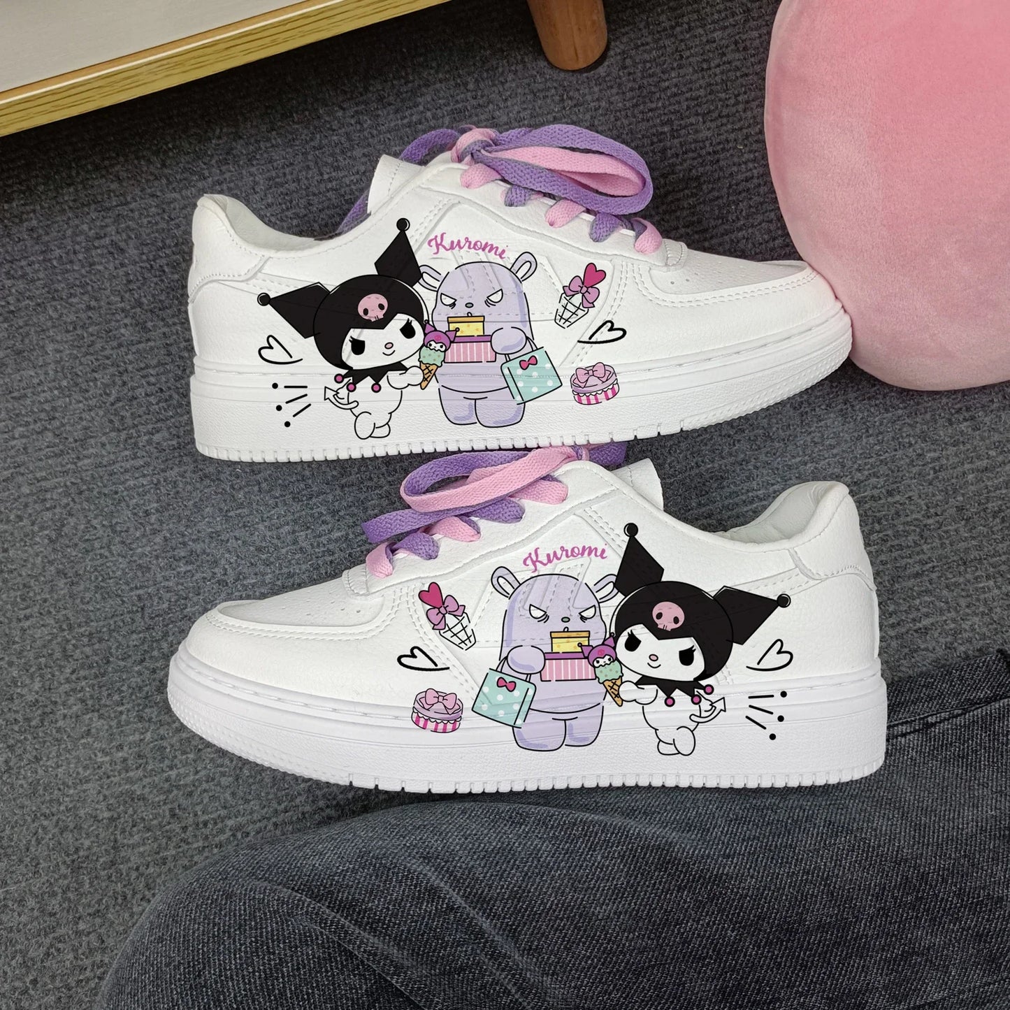 Maxy New Woman cartoon Kuromi   princess cute Casual shoes soft sports shoes for girlfriend gift EU size 35-44