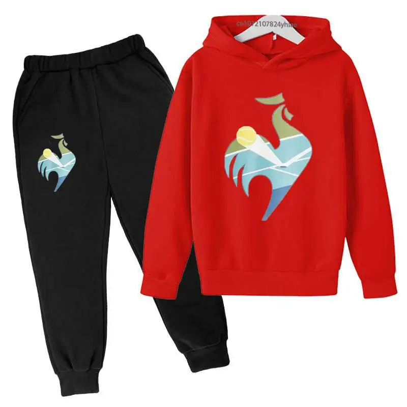 Maxy Kids Hoodie Rooster Sweatshirt Top + Pants 2p Coat Boys Girls Preschool 3-12y Beautiful Girls Sunshine Sports Casual Suit