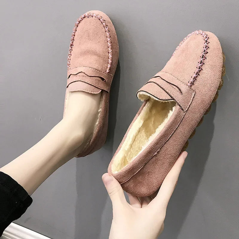 Maxy Women's Loafers Moccasins Woman Soft Bottom Non Slip Female Flats Shoes  Autumn Spring Slip On Sewing Ladies Lazy Shoes New
