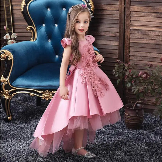 Maxy Girls Dress Kids Dresses Little Princess Flower Girl Dress Long Wedding Gown Children Christmas Party Clothing 1 2 3 6 8 Years