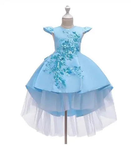 Maxy Girls Dress Kids Dresses Little Princess Flower Girl Dress Long Wedding Gown Children Christmas Party Clothing 1 2 3 6 8 Years