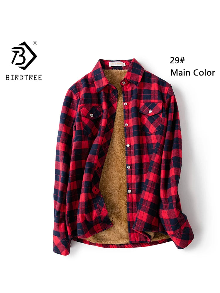Maxy Women Plus Velvet Thicken Plaid Shirts Winter Warm Coat Jacket Brand Woman Clothes Fleece Tops Female Casual Outerwe T26701J