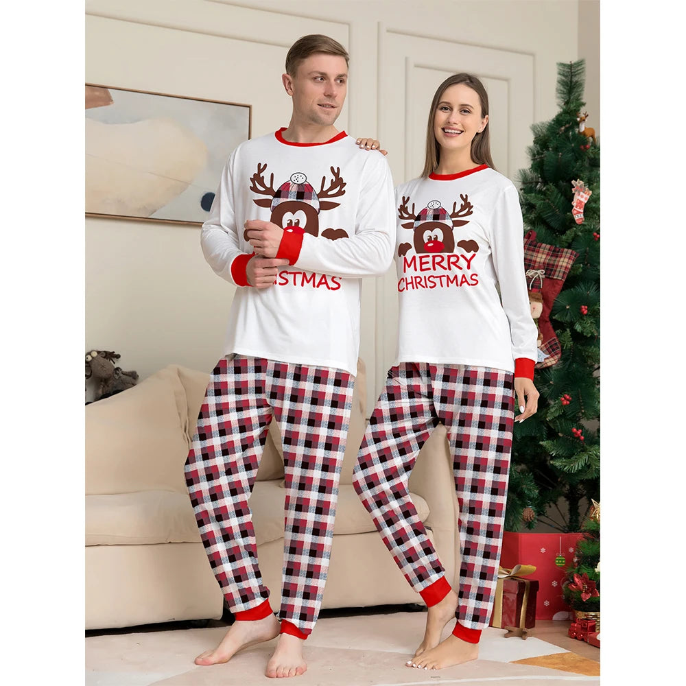 Christmas Family Matching Pajamas Set 2025 New Year Father Mother Daughter Son Long Sleeve Plaid Sleepwear Baby Soft Romper