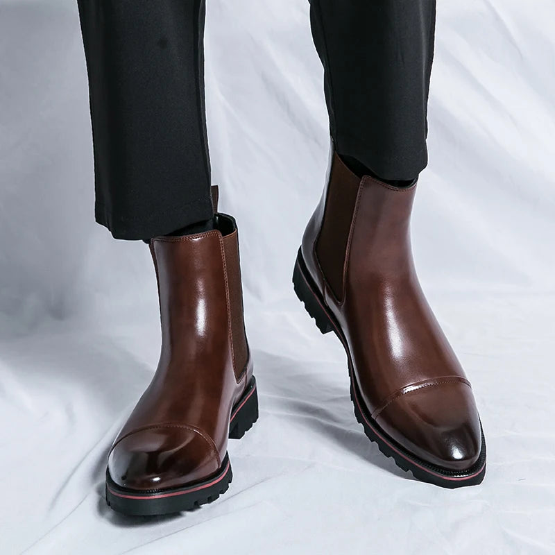 Amay Mens High Top Dress Shoes Men's Formal Original Leather Italian Skin Shoes for Men Elegant Casual Business Luxury Social Male