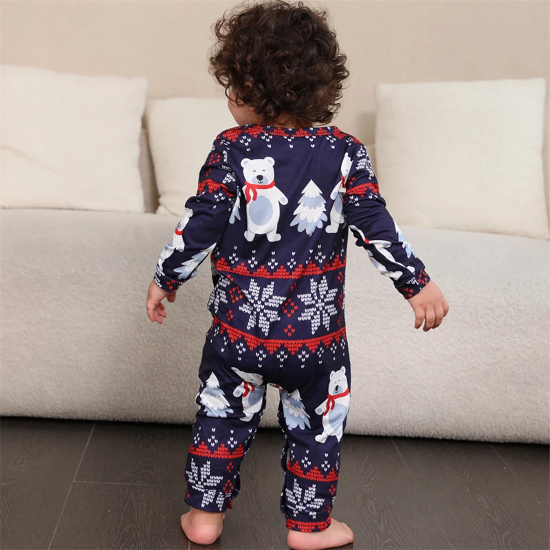 Maxy 2024 Polar Bear Christmas Family Matching Pajamas Sets Mommy and Me Xmas Pj's Clothes Father Mother Kids & Baby Pyjamas Outfits