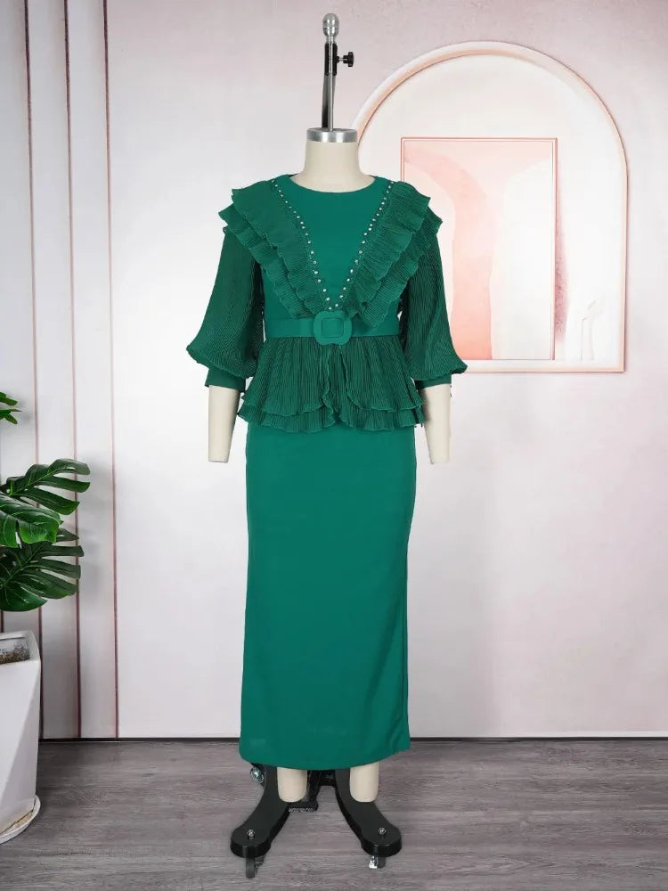 Maxy Elegant plus Size Long Dress Autumn Fashion Turkey Wedding Party Evening Gown for Ladies Women's Clothing