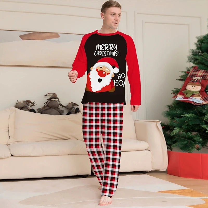 Fashion Comfortable Long Sleeve Pajamas Sets Christmas Loungewear Soft to Wear Festive Design Easy to Wash Homewear