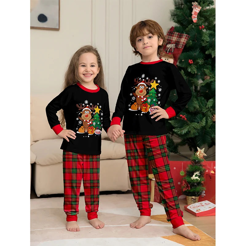 Maxy Christmas Outfit Pajamas Family Matching Adult Kids News Xmas Pyjamas Clothes Set Baby Rompers Casual Sleepwear Family Look