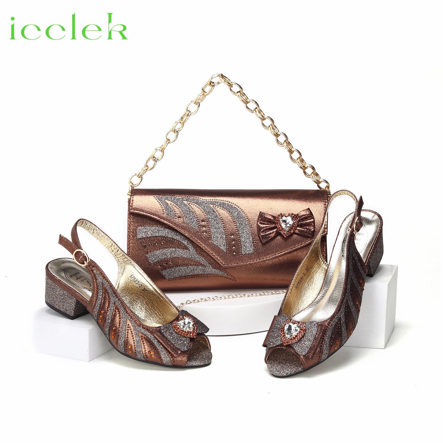 Maxy New Arrival Elegant Style Color Low Heels Nigeria Popular Design African Ladies Shoes and Bag Set-