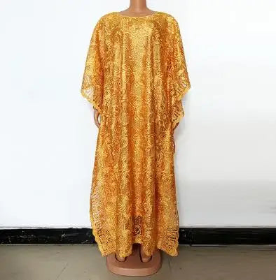 Amay Dresses for Women Evening Party Maxy Dress Ladies Clothes Elegant Applique Voile Sexy Bazin Long Robe Nigeria Daily