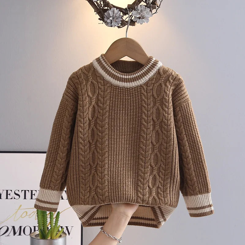 Maxy Boys Sweaters Spring Autumn 2025 Children's Clothes Woolen Jersey Sweater Tops For Baby Outerwear Kids Knitted Costume Teenagers