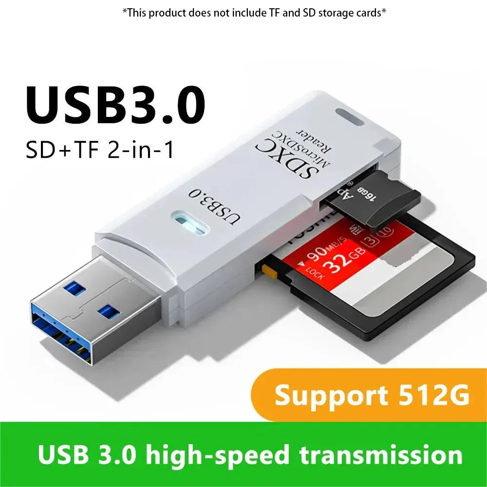 Maxy 2-in-1 Multi Functional USB 3.0 Card ReaderMicro SD TFMemoryCardReaderUSBFlashDrive CardreaderAdapter For PCLaptops Accessories