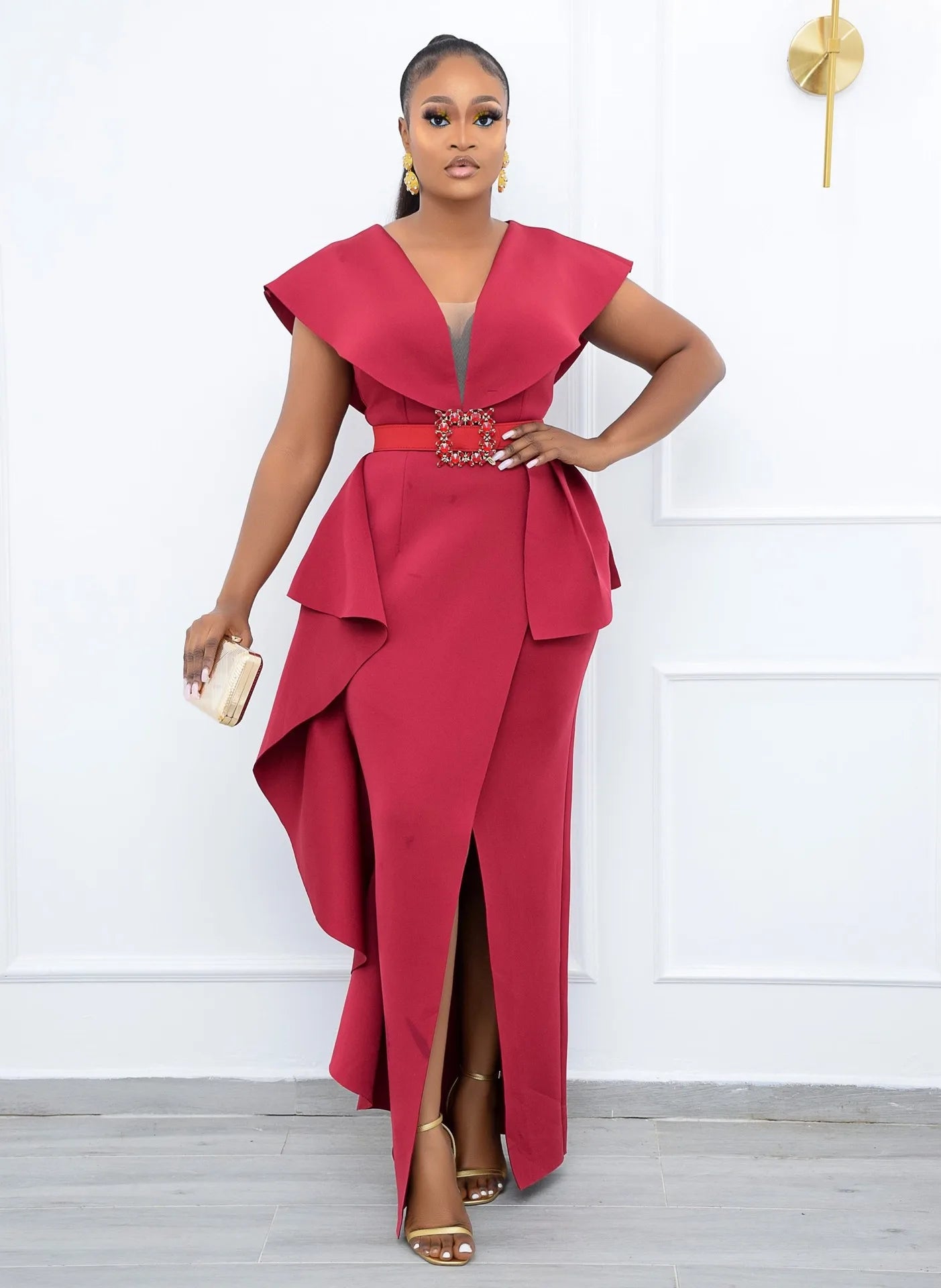 Babs Dresses for Women Summer African Women V-neck Sleeveless Plus Size Long Dress Maxy Dress S-5XL