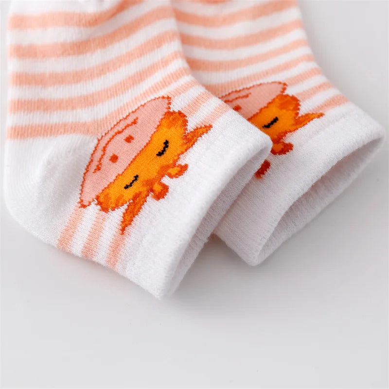 Maxy 7Pairs/lot Newborn Baby Boys Girls Socks Summer Mesh Thin Cotton Cartoon Infant Socks For Boy Girl Casual 0-24Month