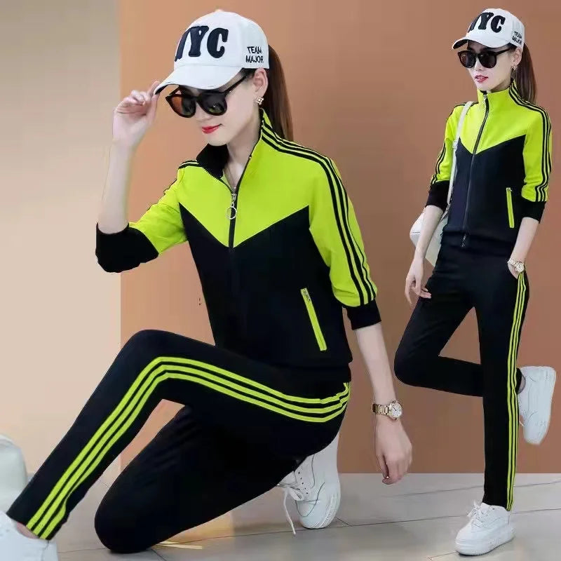 Babs Sportswear Suit Women's Spring And Autumn New Long-sleeved Two-Piece Sweatshirt Casual Running Women's Clothing