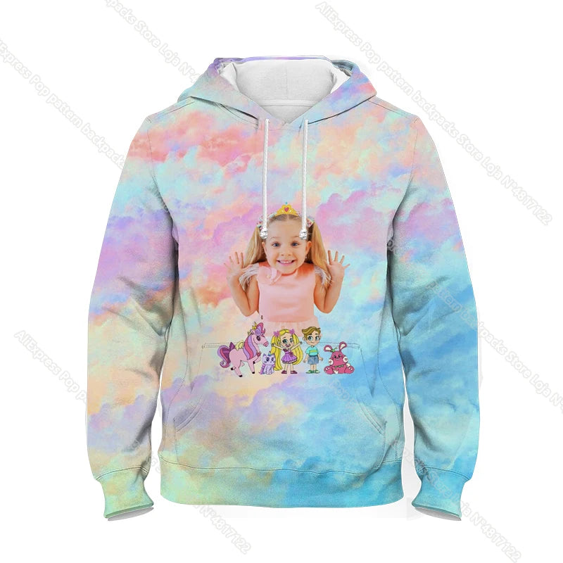 Maxy Kids Diana And Roma Show Clothes Hoody Sweatshirt Baby Girls Cartoon Toddler Boys Pullover Outerwear Children Casual Sweater