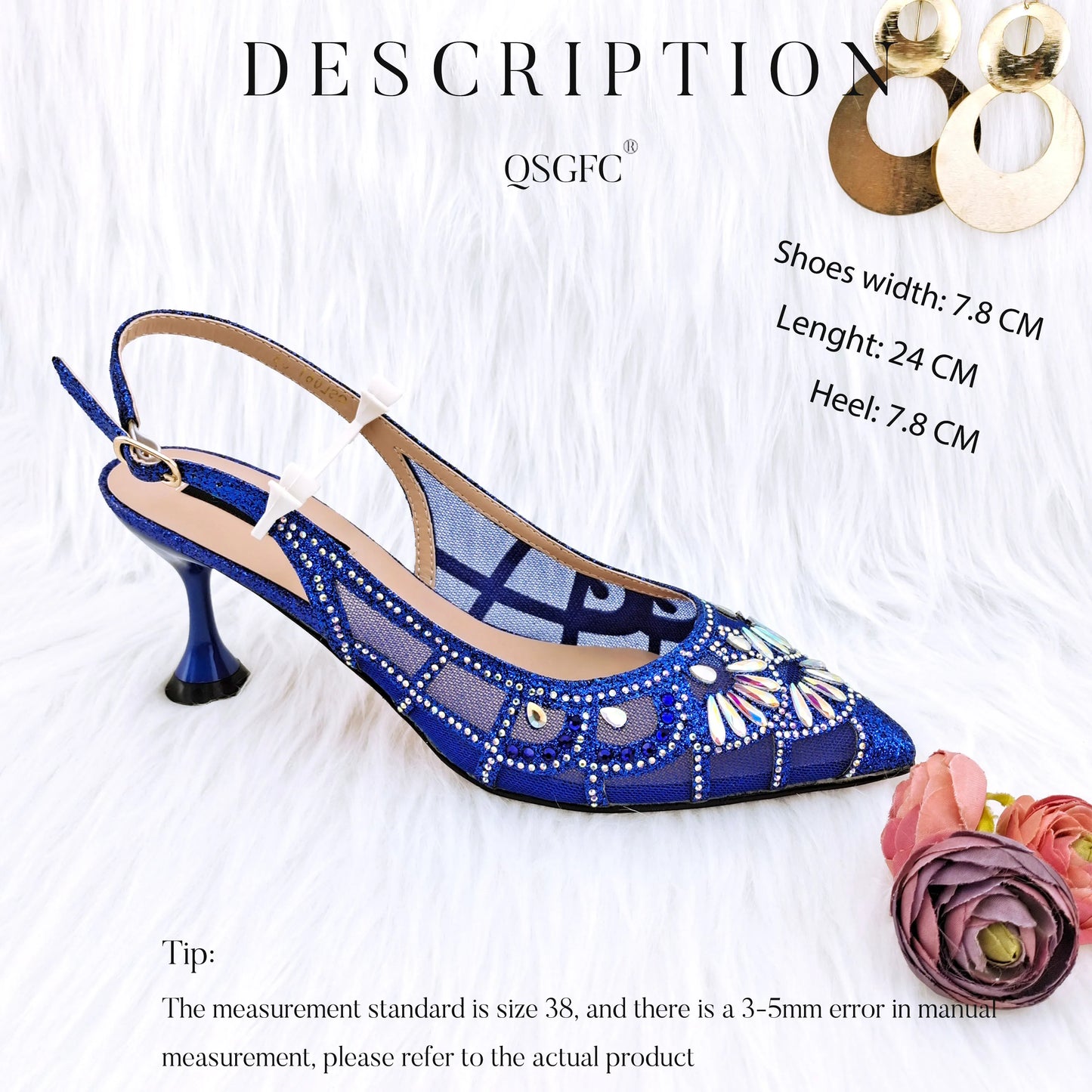 Maxy Newest Fashion Royal Blue Color Sweet Style Party Wedding Ladies Shoes and Bag Decorated With Rhinestone