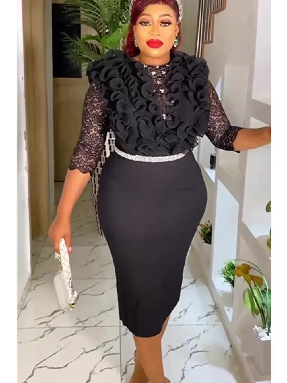 Maxy Plus Size Party Dresses for Women New Dashiki Ankara Lace Evening Gowns Turkey Outfits Robe Africa Clothing
