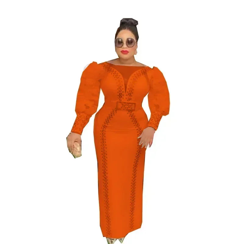 Amay Dresses for Women Elegant African Dashiki Maxy Dress Africa Clothes Ankara Dresses Spring Summer Gowns