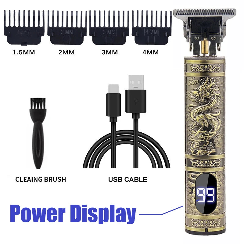 Maxy New Retro T9 Hair Clipper For Men, Electric Shaver, Rechargeable Hair Clipper, Portable Cordless Beard Trimmer