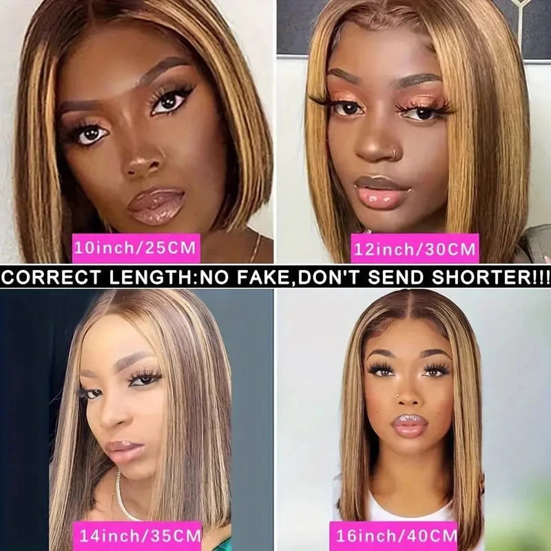 Maxy Perruques Chevaun Humans HD Glueless Wig Human Hair Ready To Wear Straight Bob Lace Front Human Hair Wig Glueless Preplucked