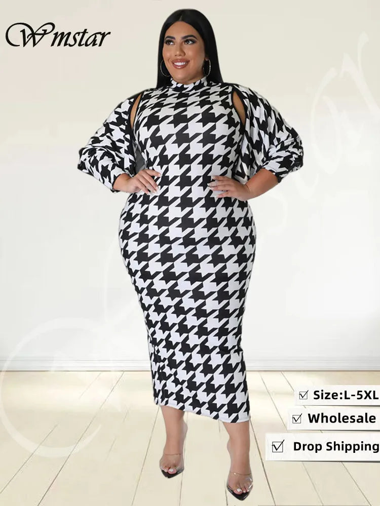 Maxy Plus Size Dress Sets Two Piece Outfits Dresses and Out Wear Sexy Matching Suit Fall Clothes