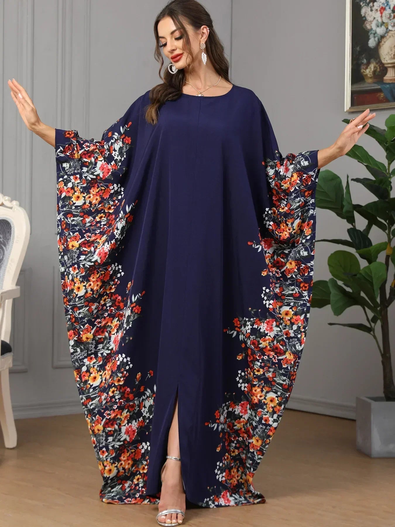 Maxy Ramadan Abayas for Muslim Women Casual Bat Sleeve Maxy Dress Turkey Arab Robe Dubai Islam Kimono Jalaiya Caftan Party Gowns