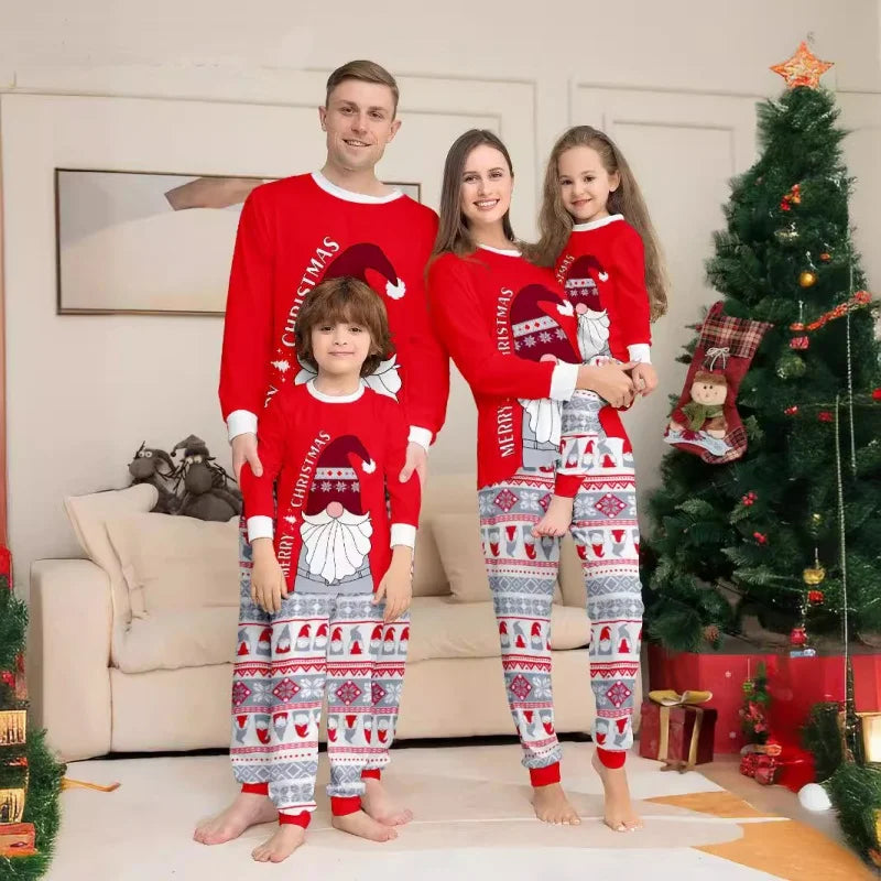 Family Matching Outfits Christmas Pajamas Set Santa Claus Print Adult Kids Dad Mother Baby Clothes Tops+Pants Xmas Sleepwear