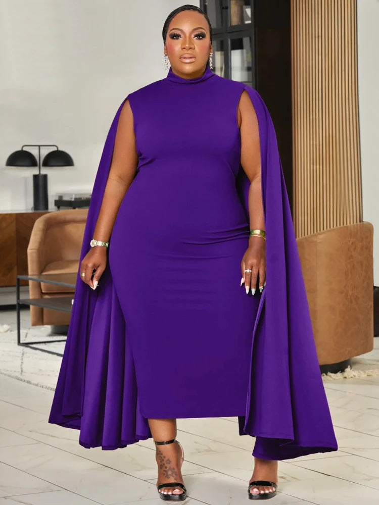 Amay Autumn Women's Party Street Dress Christmas Red Women's Sexy Tight Cloak Shawl Women's Robe African Plus Size 5XL Dresses