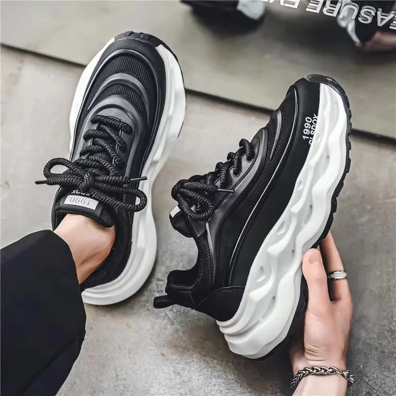 Maxy Casual Color Block Mesh Breathable Increased Internal Platform Designer Chunky Sneakers for Men Women Fashion Running Men Shoes