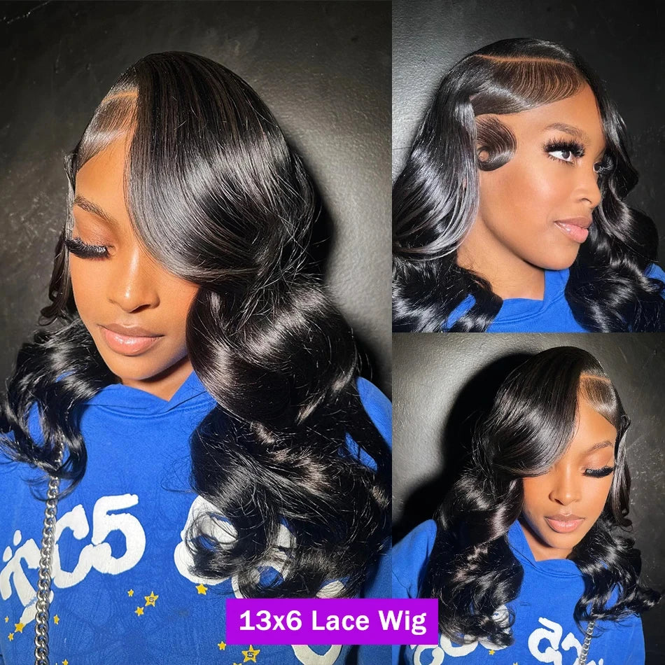 Maxy 13x4 Body Wave Bob Lace Front Wigs Human Hair Pre Plucked Loose Wave Bob Wigs Glueless Wig Brazilian Hair Bob Wig Natural Color