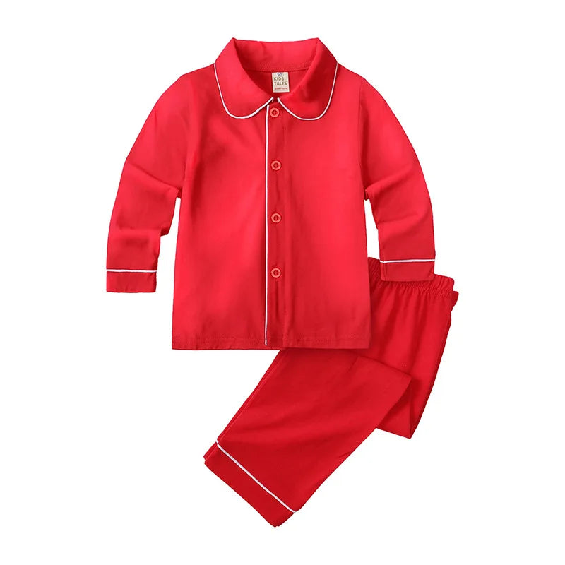 Maxy New Matching Girls and Boys Christmas Pyjamas Red Cotton Pajamas Sets for Kids Baby Enfent Sleepwear Family Childrens PJS