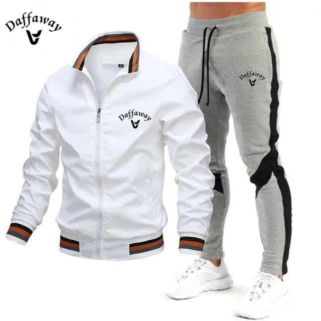 Visco New Men Tracksuits Men Sets Sweatshirt +sweatpants Tracksuit Zipper Stand Collar Sports Suit Jogging Fitness Men Clothing