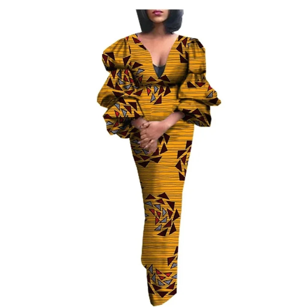 Maxy Elegant Party Dresses for Women Luxury African Ankara Prom Dress African Turkey V-neck Bodycon Robe Wedding Birthday Gowns