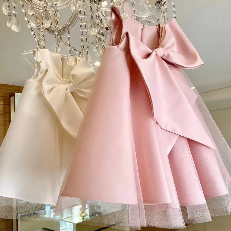Maxy Princess Summer Big Bow Baby Girl Dress 1st Birthday Party Wedding Dress For Girl Party Princess Evening Dresses Kid Girl Clothes
