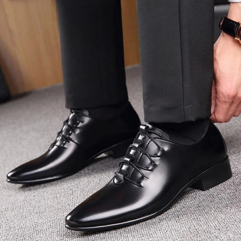 Amay Fashion Casual Business Leather Shoes Black Work Loafers Shoes Tenis Masculino Driving Designer Dress Italian Formal Shoes Men