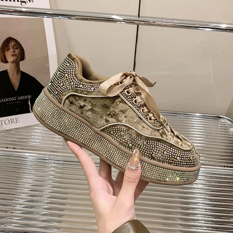 Amay New Women's Sports Shoes Fashion Butterfly Decoration Vulcanized Shoes Luxury Designer Thick soled Sports Shoes