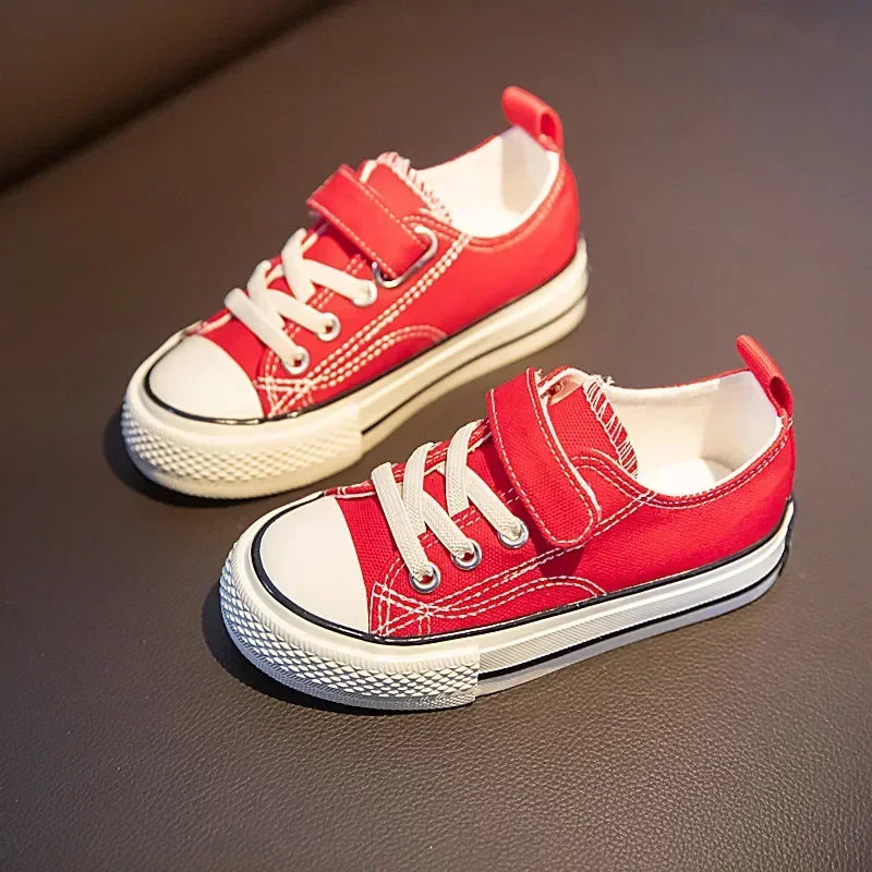 Maxy Kids Canvas Shoes High quality Children Casual Lace Up Classic Flats Shoes New Boy Shoes Toddler students Girl Sneakers