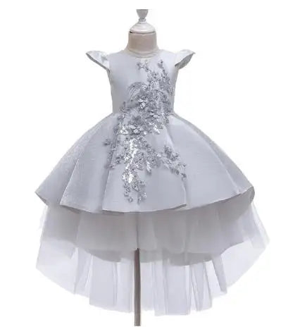 Maxy Girls Dress Kids Dresses Little Princess Flower Girl Dress Long Wedding Gown Children Christmas Party Clothing 1 2 3 6 8 Years