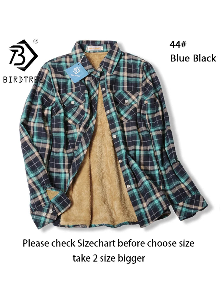 Maxy Women Plus Velvet Thicken Plaid Shirts Winter Warm Coat Jacket Brand Woman Clothes Fleece Tops Female Casual Outerwe T26701J