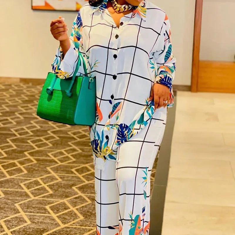 Maxy 2 Piece Set Africa Clothes 2024 African New Dashiki Fashion Suit Top and Trousers Super Elastic Party Plus Size For Lady