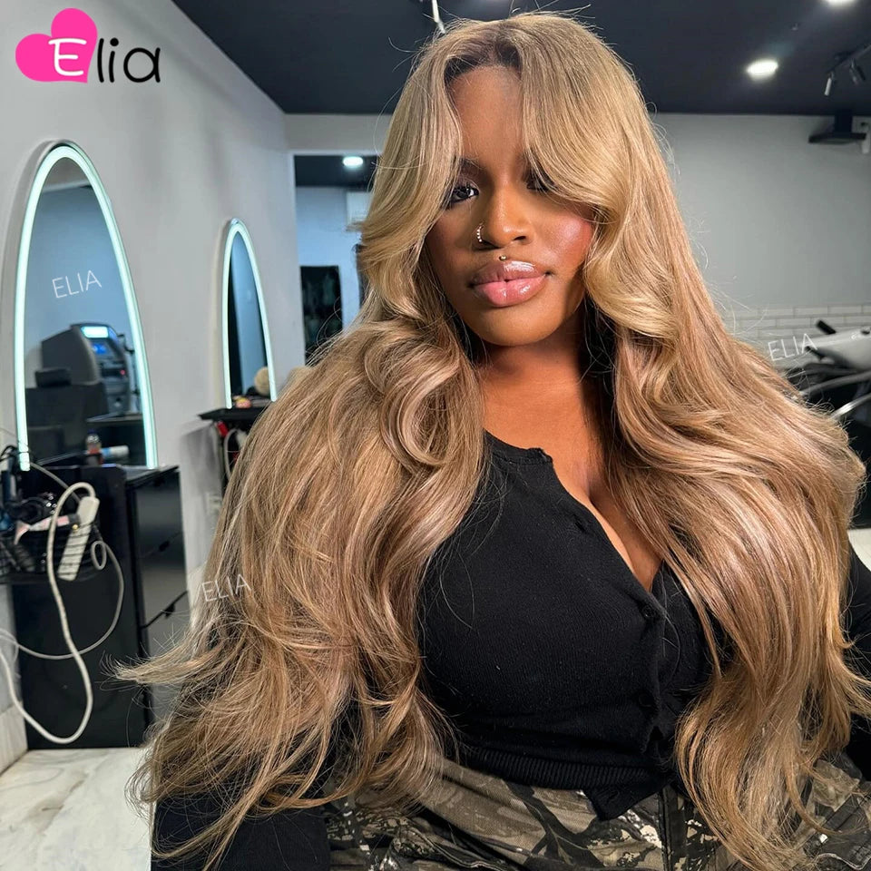 Maxy Toffee Brown Human Hair Wigs Glueless Body Wave Human Wigs 100% 13x4 Lace Frontal Human Hair Wig Elia Customize Wigs for you