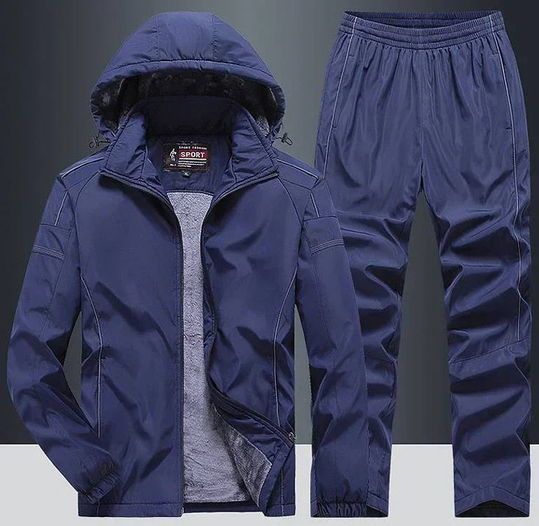 New Warm Sport Suit Men`s Sets Sweatshirts Hoodies +Sweatpants Winter Fleece Tracksuit Windproof Gym Jogging Sportswear Clothing