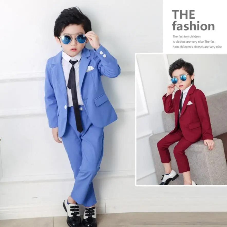 Babs 2024 Boys Suits for Weddings Blazer Pants Kids Formal Clothes Dresses Children Party Sets Classic Teeanger Boy School Uniform