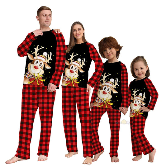 Maxy Family Matching Pajamas Mom Daughter Dad Son Clothing Set Women Men Girls Boys Pyjamas Red Sleepwear Family Look